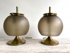 Emma Gismondi Schweinberger Mid Century Pair of Brass and Murano Glass Lamps by Artemide Italy 1960s - 2759613