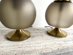 Emma Gismondi Schweinberger Mid Century Pair of Brass and Murano Glass Lamps by Artemide Italy 1960s - 2759615