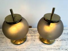 Emma Gismondi Schweinberger Mid Century Pair of Brass and Murano Glass Lamps by Artemide Italy 1960s - 2759617