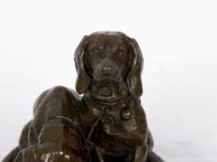 Emmanuel Fremiet French Antique Bronze Sculpture of Basset Hounds by E Fremiet Barbedienne - 1017711