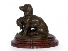 Emmanuel Fremiet French Antique Bronze Sculpture of Basset Hounds by E Fremiet Barbedienne - 1017712