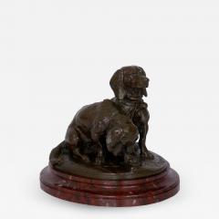 Emmanuel Fremiet French Antique Bronze Sculpture of Basset Hounds by E Fremiet Barbedienne - 1017802
