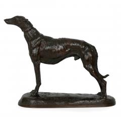 Emmanuel Fremiet French Antique Bronze Sculpture of a Greyhound Dog by Emmanuel Fremiet - 1009523