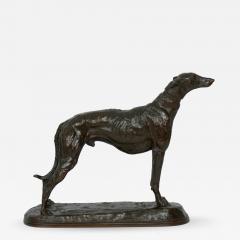 Emmanuel Fremiet French Antique Bronze Sculpture of a Greyhound Dog by Emmanuel Fremiet - 1009765