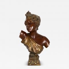 Emmanuel Villanis Bronze Sculpture Bust of Thais - 4805184