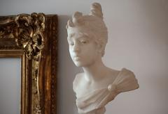 Emmanuel Villanis Phryne Marble Bust of a Sensuous Young Woman - 2155617