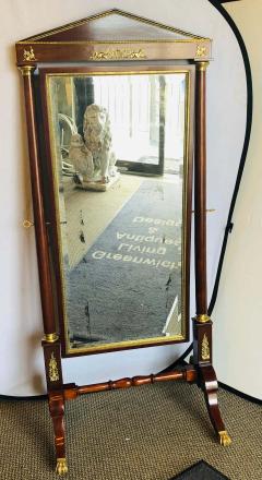 Empire Cheval Floor Full Length Mirror with Bronze Mounts 19th 20th Century - 1470105