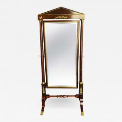 Empire Cheval Floor Full Length Mirror with Bronze Mounts 19th 20th Century - 1470814