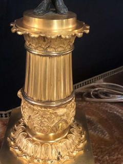 Empire Dor Bronze Candelabra Lamp Having a Patinated Woman Mounted as a Lamp - 1291151