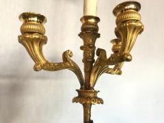 Empire Dor Bronze Candelabra Lamp Having a Patinated Woman Mounted as a Lamp - 2980924