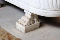 Empire Hand Carved White Carrara Marble Antique Bathtub with Lion Heads - 2202320