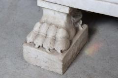 Empire Hand Carved White Carrara Marble Antique Bathtub with Lion Heads - 2202322