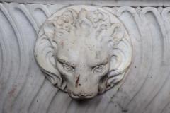 Empire Hand Carved White Carrara Marble Antique Bathtub with Lion Heads - 2202323