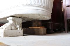 Empire Hand Carved White Carrara Marble Antique Bathtub with Lion Heads - 2202330