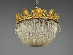 Empire Impressive Pendant Light Dore Bronze Crystal France 19th c  - 4446090