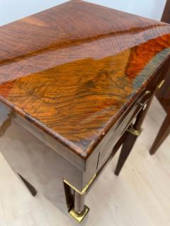 Empire Nightstands Walnut Full Columns Gold Leaf Brass Italy circa 1810 - 4334305