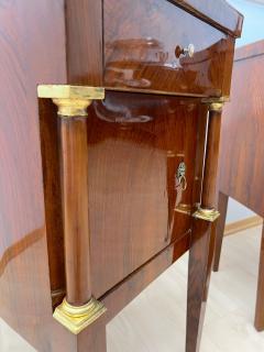Empire Nightstands Walnut Full Columns Gold Leaf Brass Italy circa 1810 - 4334306
