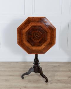 Empire Octagonal Sail Table in Walnut with Precious Wood Veneer Milan Early 19 - 4375393
