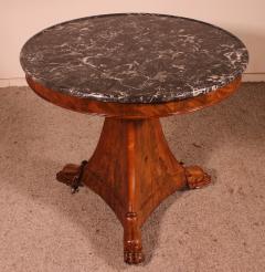 Empire Pedestal Table With Its Saint anne Marble - 2238032