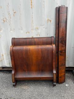 Empire Revival Period Burl Walnut Twin Size Sleigh Bed 2 available  - 4516492