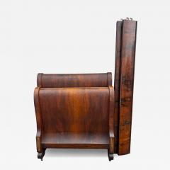 Empire Revival Period Burl Walnut Twin Size Sleigh Bed 2 available  - 4521902