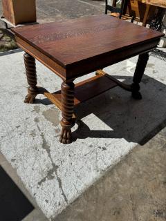 Empire Revival Quarter Sawn Oak Single Drawer Writing Desk - 4346873
