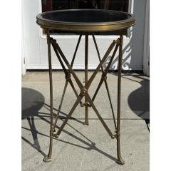 Empire Style Black Marble Brass Gueridon Side Table - 4349339