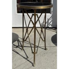Empire Style Black Marble Brass Gueridon Side Table - 4349341