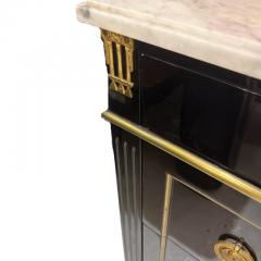 Empire Style Chest of Drawers Lacquered with White Marble 19th Century - 4494351