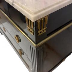 Empire Style Chest of Drawers Lacquered with White Marble 19th Century - 4494353