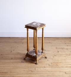 Empire Style Gilded Marble Pedestal 19th Century - 4761319