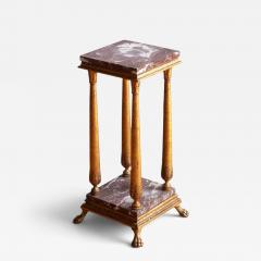 Empire Style Gilded Marble Pedestal 19th Century - 4761924