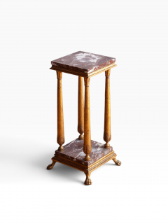 Empire Style Gilded Marble Pedestal 19th Century - 4761936