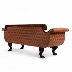 Empire Style Mahogany Sofa with Peach Upholstery - 1419841