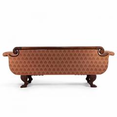 Empire Style Mahogany Sofa with Peach Upholstery - 1419842