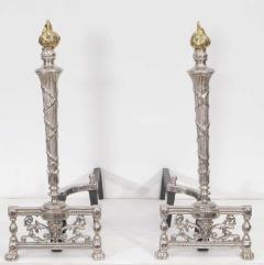 Empire Style Nickel Andirons - 1603711