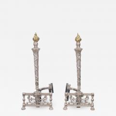 Empire Style Nickel Andirons - 1605523