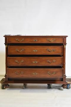 Empire chest of drawer with ormolu mahogany marble top c a 1860 s France  - 3569709