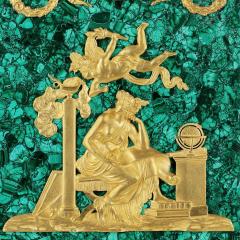 Empire period ormolu mounted malachite allegorical mantel clock - 3282069