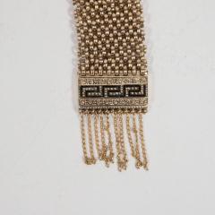 Enamel Gold Bracelet with Natural Pearls and Greek Key Designs - 1612729