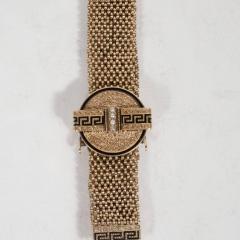 Enamel Gold Bracelet with Natural Pearls and Greek Key Designs - 1612730