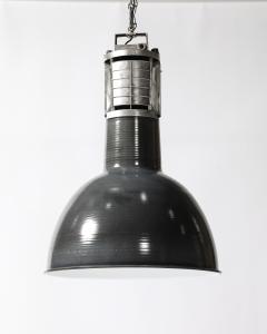 Enameled Metal Industrial Ceiling Light by Mazda France c 1960 - 4208626