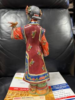 Enameled Porcelain Geisha Girl Sculpture - 4365141