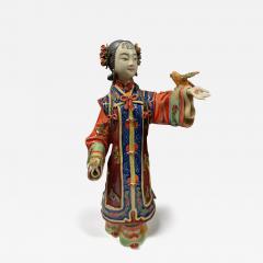 Enameled Porcelain Geisha Girl Sculpture - 4369225