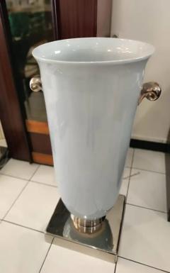 Enamelled ceramic light urn on pedestal circa 80 - 3522710