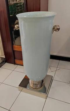 Enamelled ceramic light urn on pedestal circa 80 - 3522711