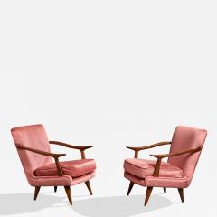 Englander Bonta Lounge Chairs with Wood and Velvet Argentina 1950s - 4771214