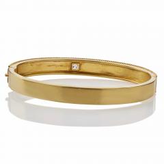 English 15K Gold and Diamond Bangle Bracelet - 3007199