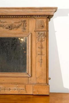 English 1780s Georgian Period Pine Mirror with Original Glass and Carved Swags - 3415348