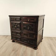 English 17th Century Jacobean Charles II Period Oak Paneled Chest of Drawers - 3399226